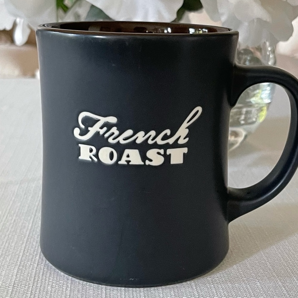 2011 Starbucks French Roast Dark Blue Coffee Mug / Brown Interior